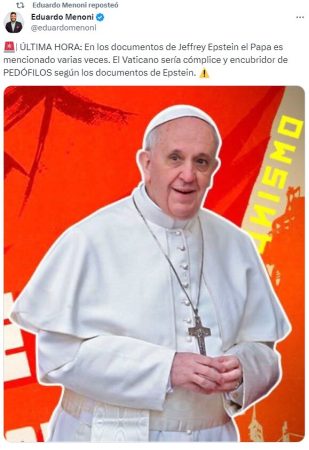 FAKE NEWS: Acusa al Papa Francisco de aparecer en los documentos de Jeffrey Epstein. 2 Papa Francisco