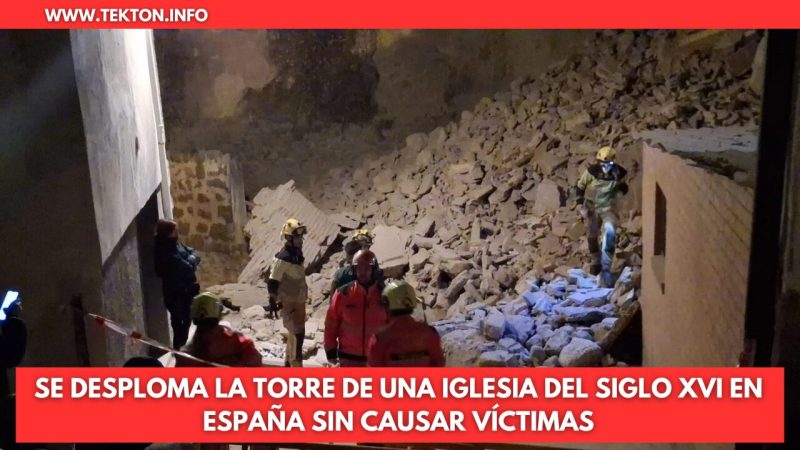 Se desploma la torre de una iglesia del siglo XVI en España sin causar víctimas 1 Se desploma la torre de una iglesia del siglo XVI en España sin causar víctimas