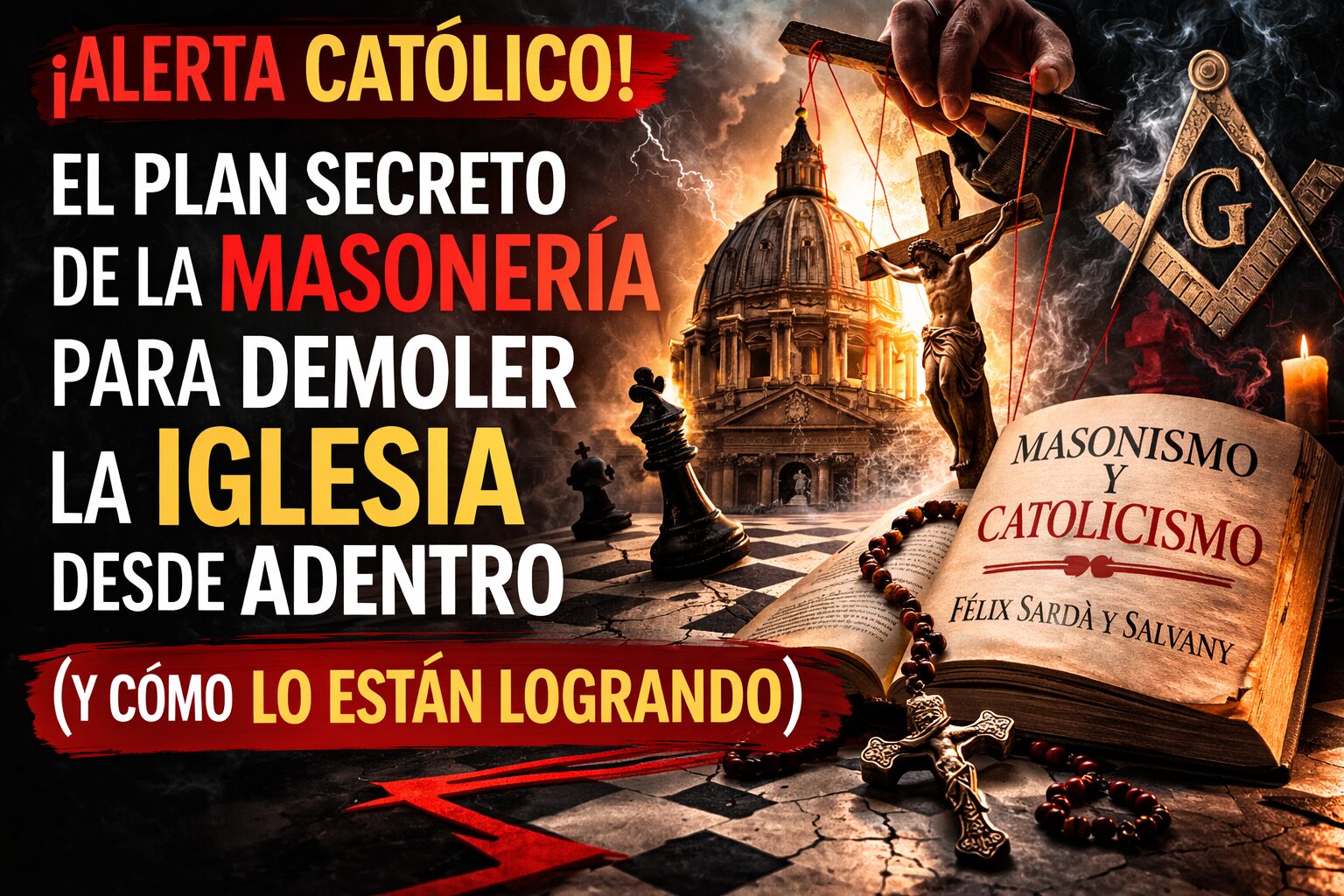 Comrpar el libro que revela el plan de la Masonería: Masonismo y Catolicismo