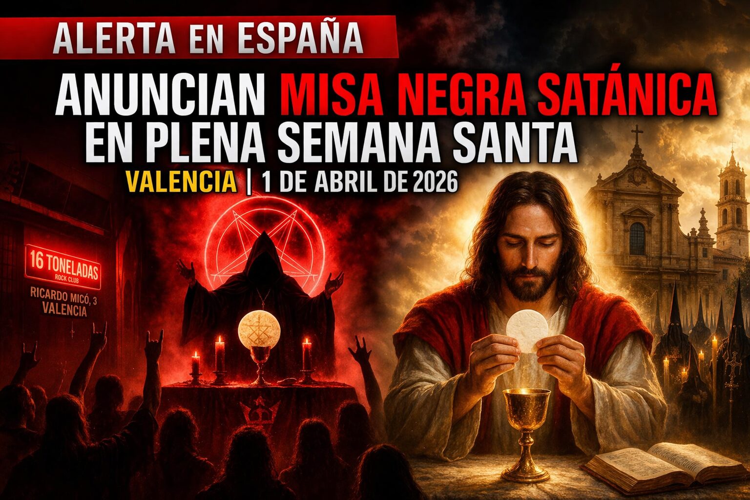 ALERTA en España: anuncian una misa negra en Valencia en plena Semana Santa 1 misa negra