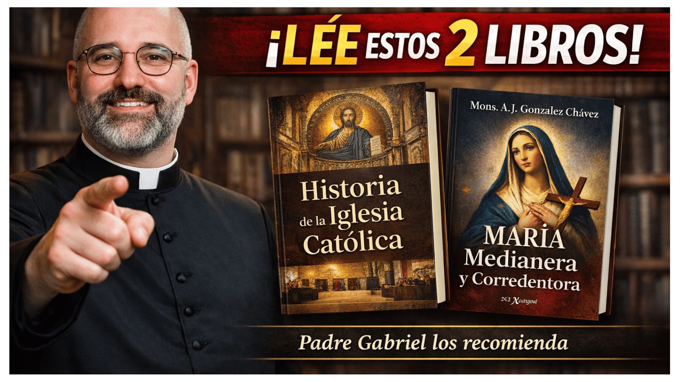 Padre Gabriel Calvo Zarraute recomendando libros de Historia de la Iglesia y María Corredentora